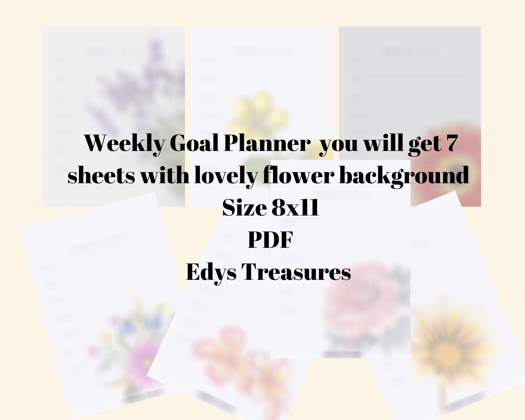 Weekly Goal Planner | Printable PDF - Edy's Treasures