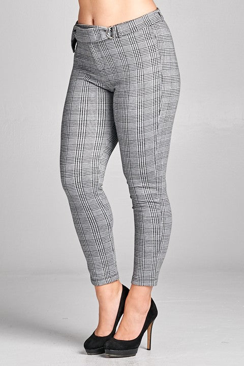 Plus Size Plaid Ponte Pants - Edy's Treasures