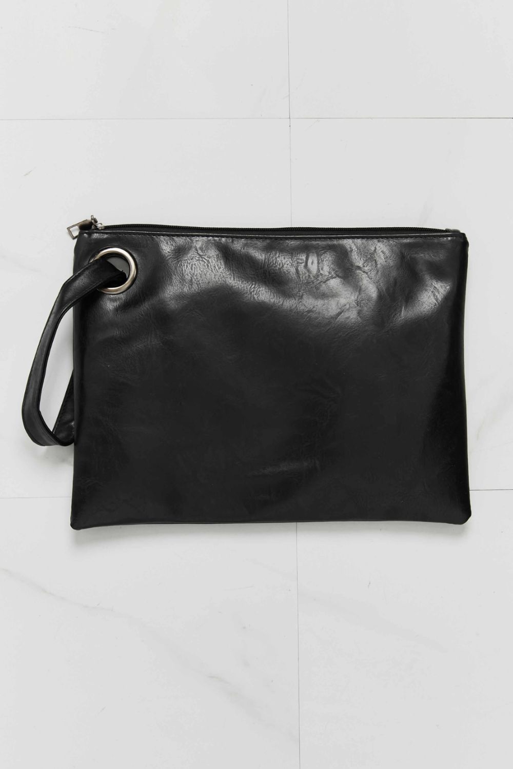 Black PU Leather Wristlet