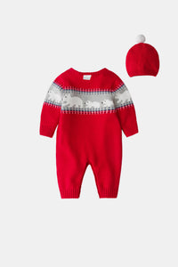 Unisex Polar Bear Christmas Knit Jumpsuit with Hat - Edy's Treasures