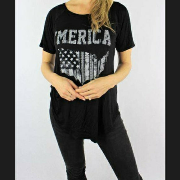 Women's  'MERICA Short Sleeve T-Shirt - Edy's Treasures