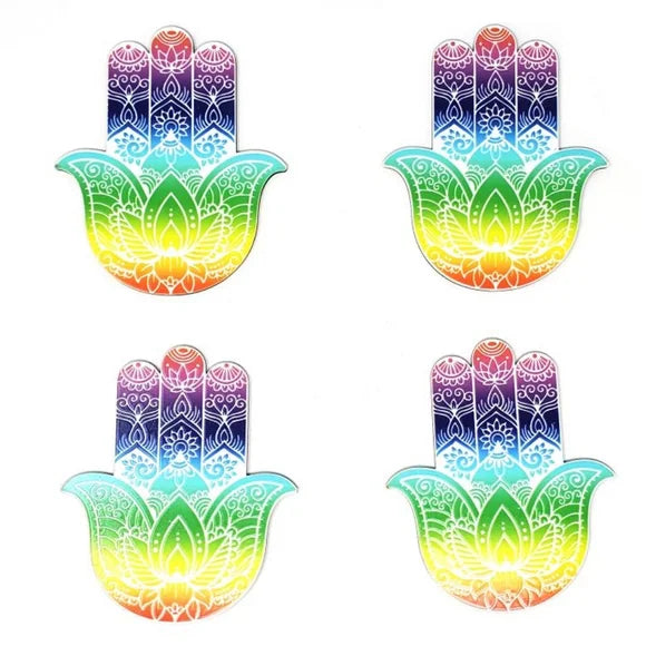 Wooden Hamsa Coaster Set - Edy's Treasures