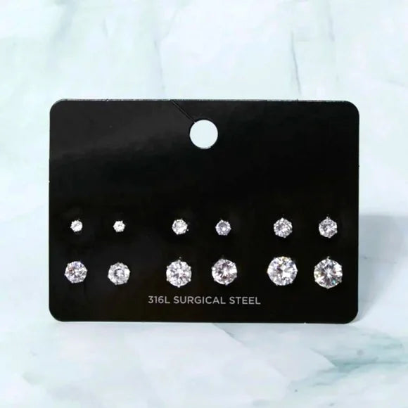 New Cubic Zirconia Stud Earrings